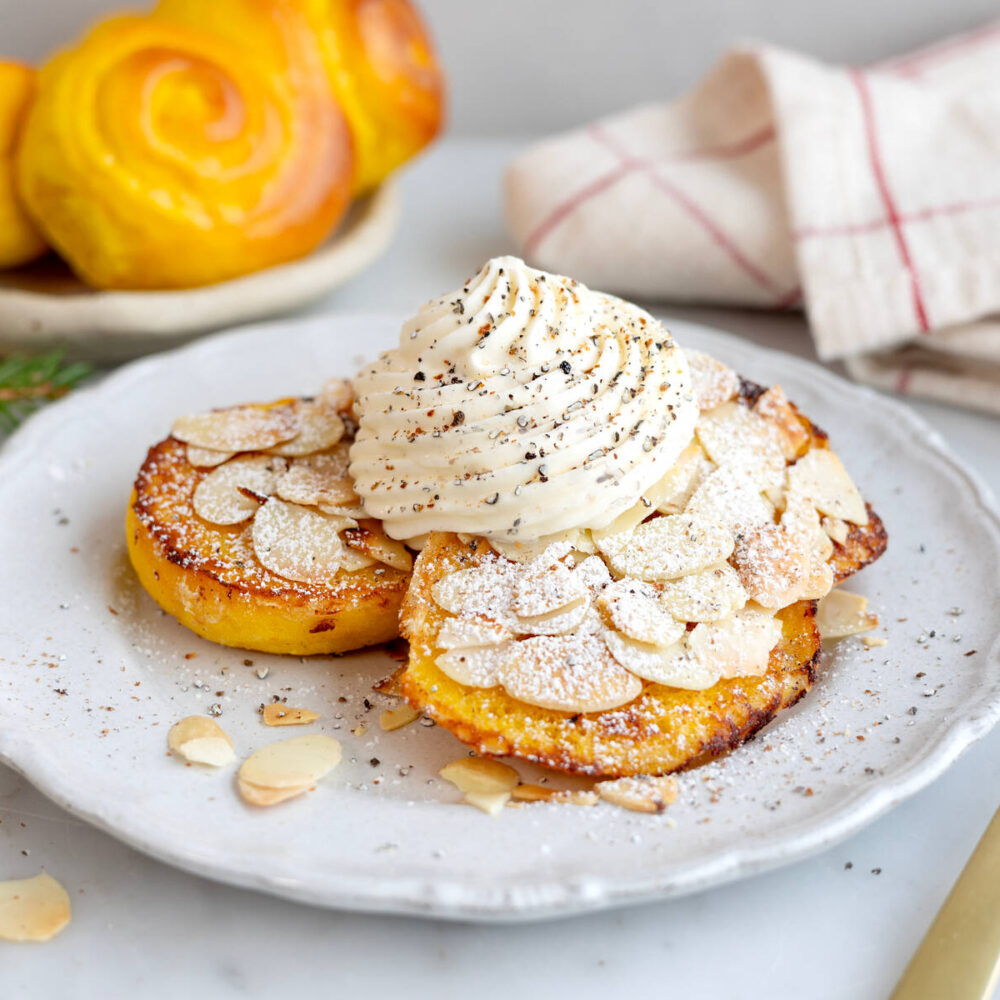 French toast på lussebulle