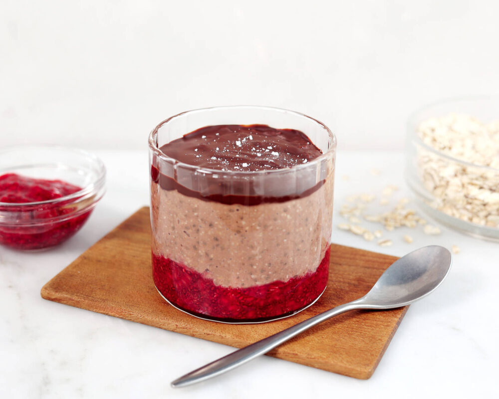 Overnight oats mixad med choklad