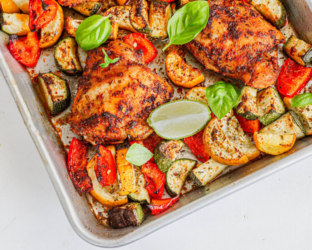 Kyckling i ugn med grönsaker och citron
