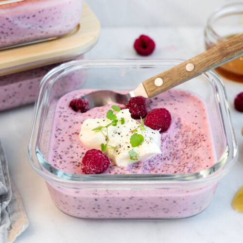Chiapudding prepp med hallon