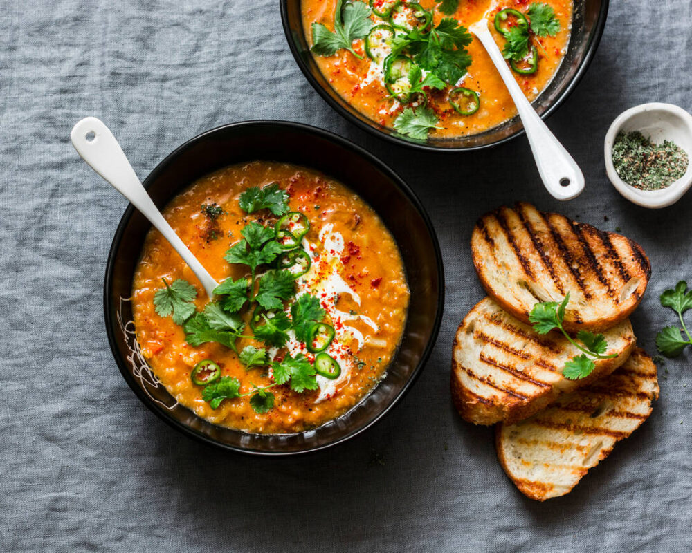 Röd linssoppa med kokosmjölk