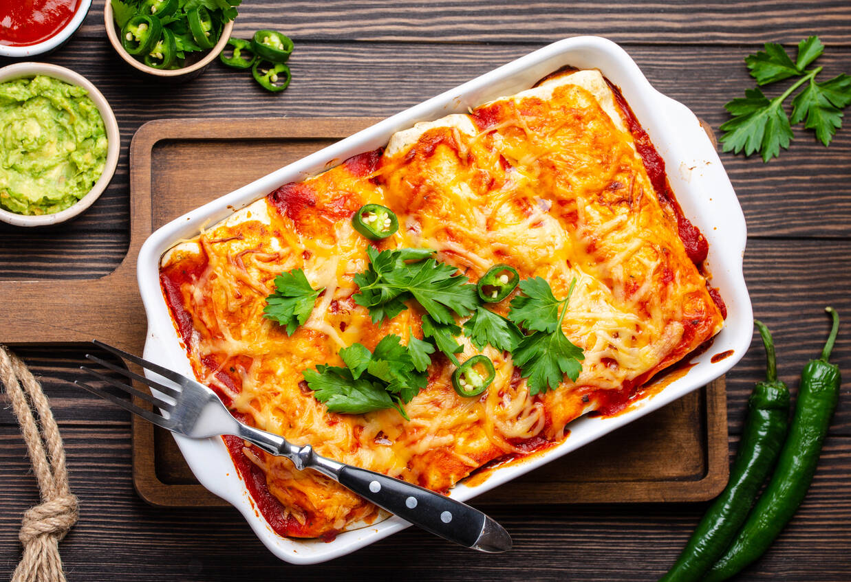 Enchiladas med svarta bönor