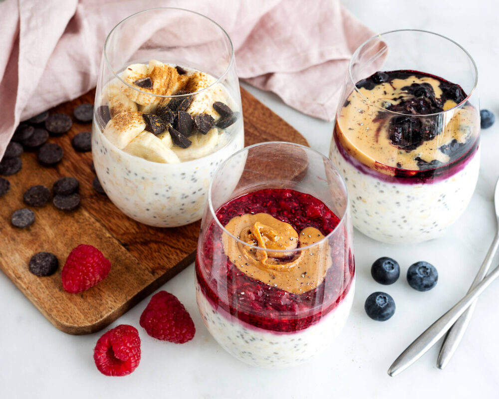 Overnight oats med vaniljyoghurt x 3