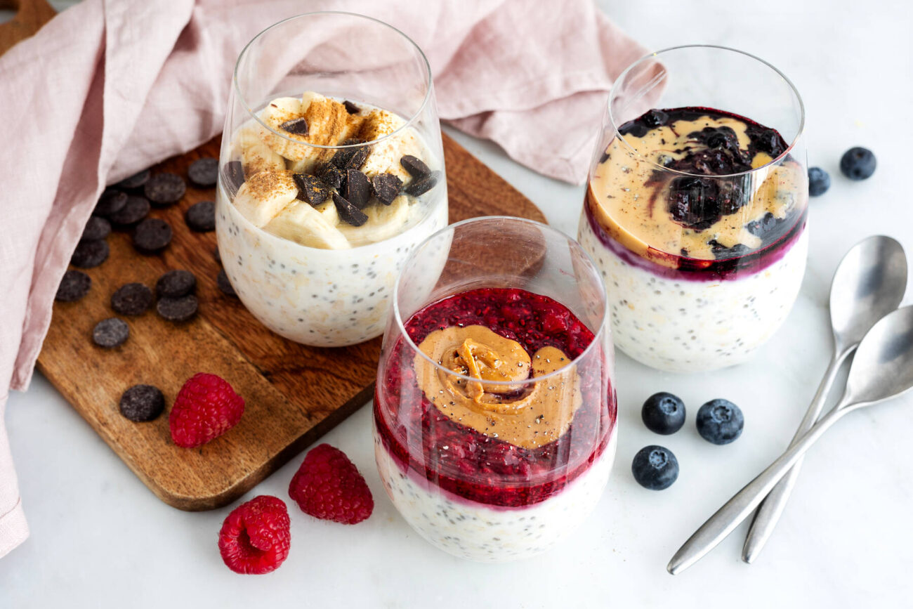 Overnight oats med vaniljyoghurt x 3