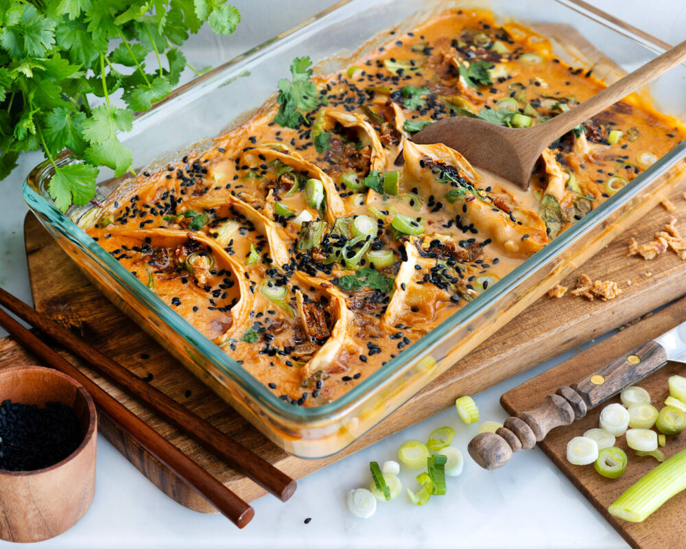 Dumplings i paprika chili sås