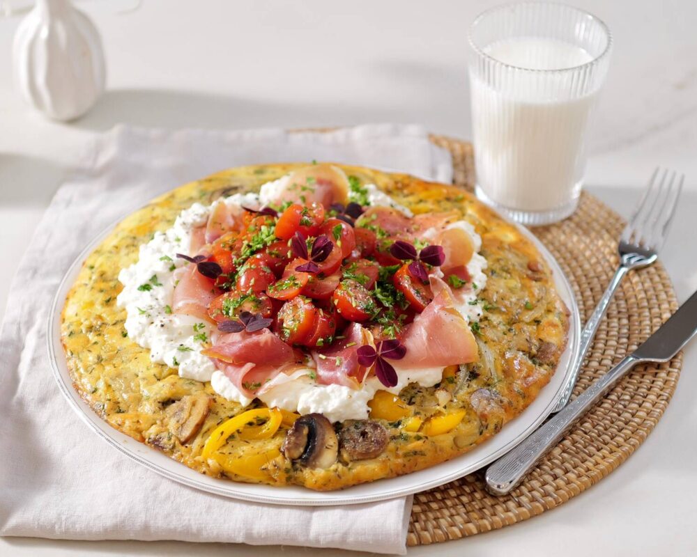 Frittata med cottage cheese