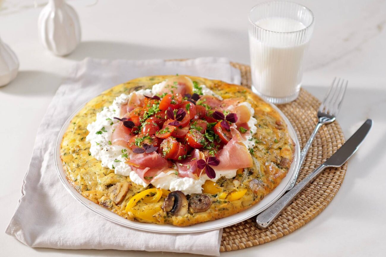 Frittata med cottage cheese