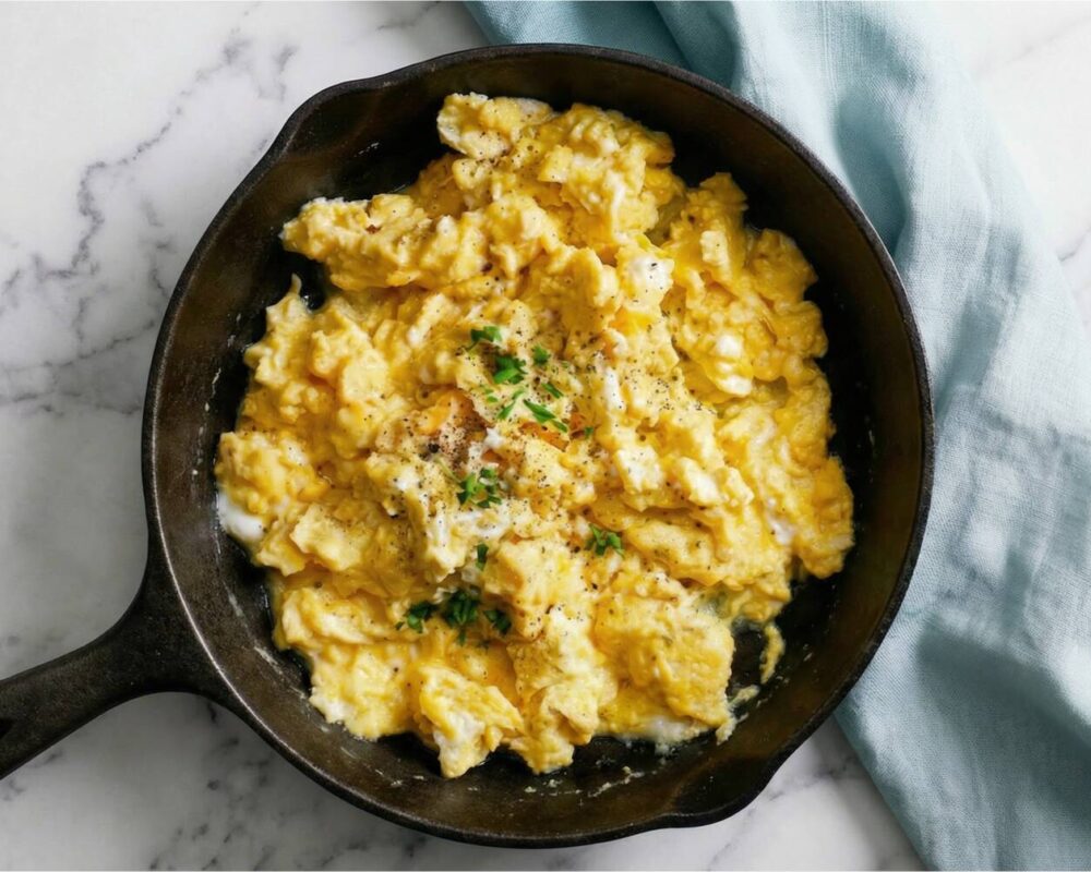 Proteinrik äggröra med cottage cheese