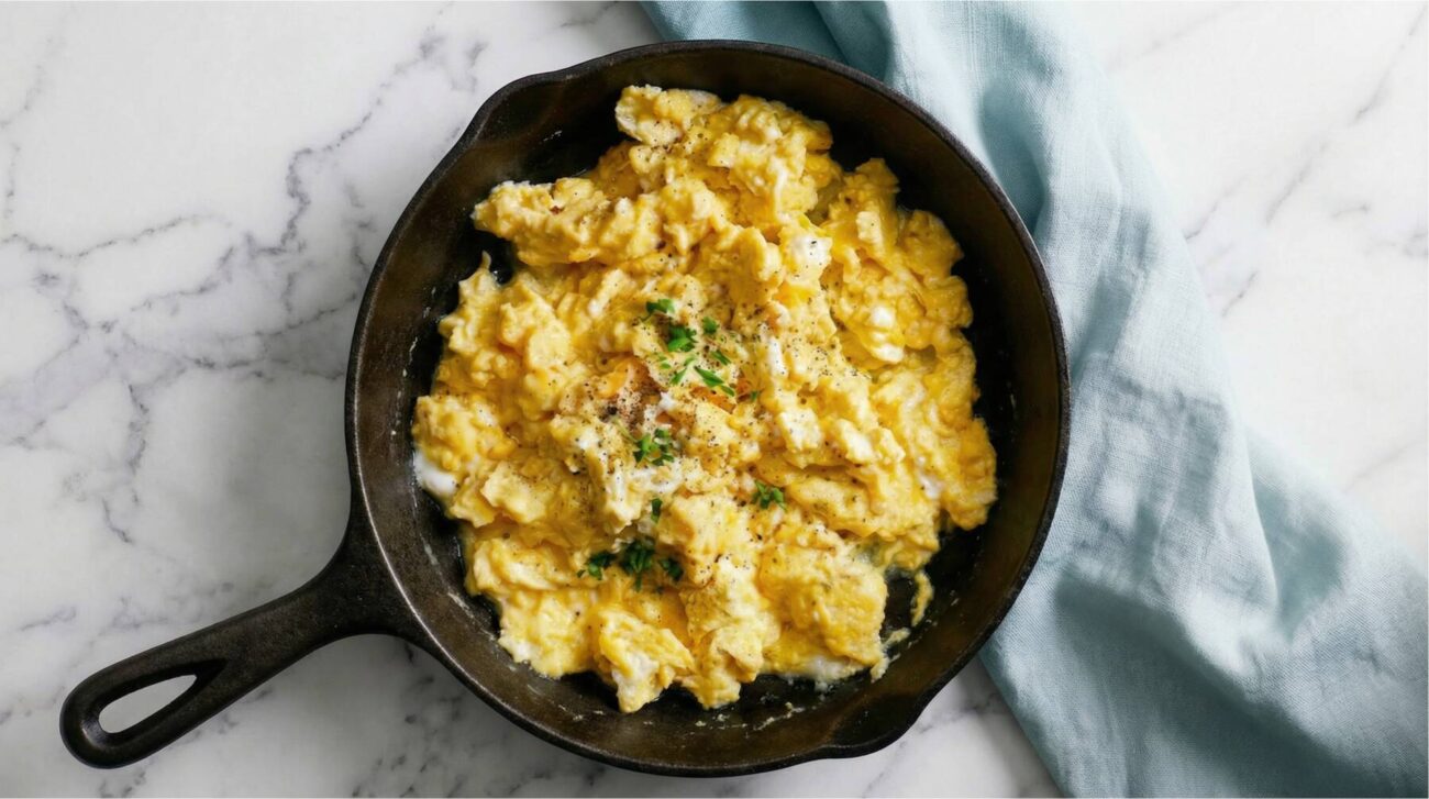 Proteinrik äggröra med cottage cheese