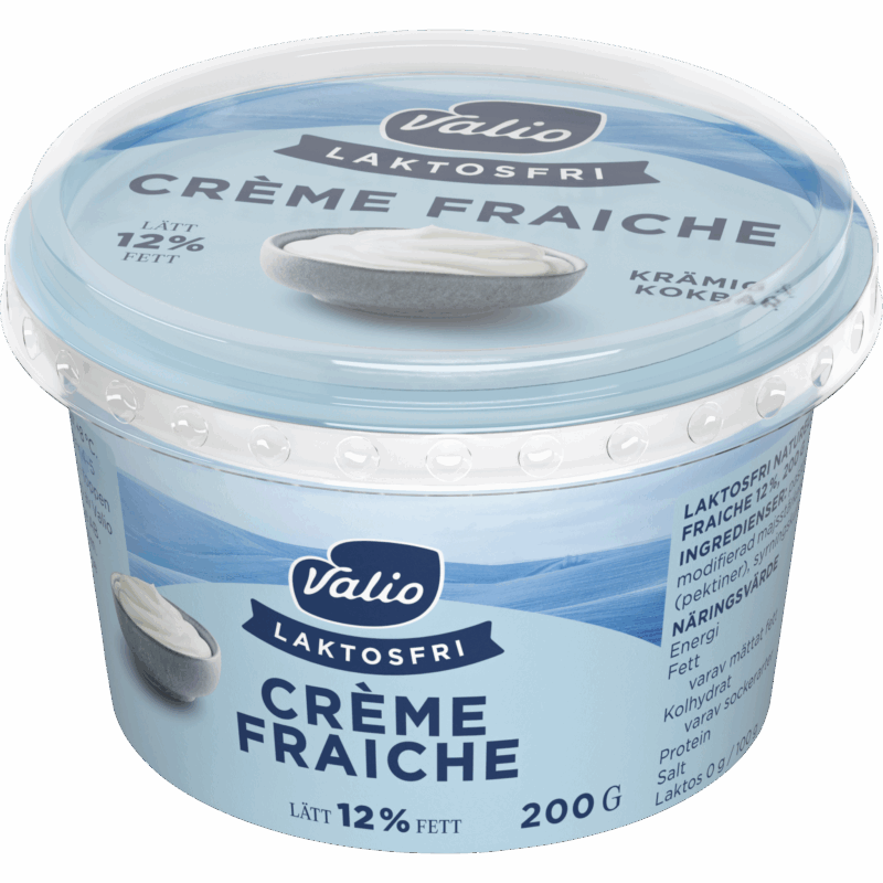 Valio Laktosfri lätt crème fraiche 12% 200 g