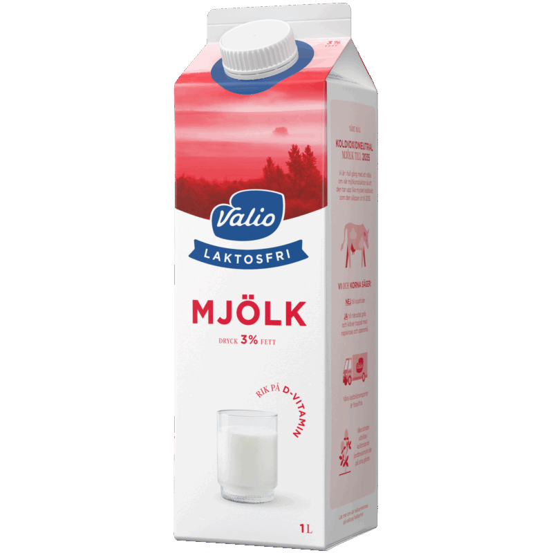 Valio Laktosfri mjölkdryck 3% 1L