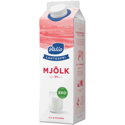 Valio Laktosfri mjölkdryck ekologisk 3% 1 L