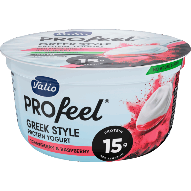 Valio PROfeel® Greek Style proteinyoghurt 160 g jordgubb-hallon laktosfri