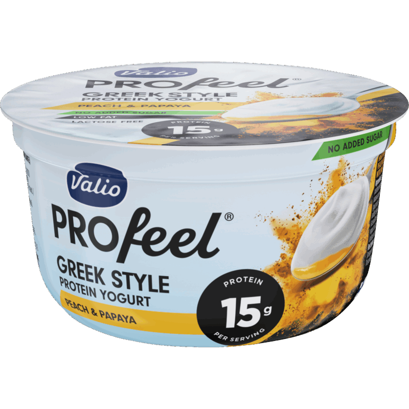 Valio PROfeel® Greek Style proteinyoghurt 160 g persika-papaya laktosfri