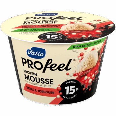 Valio PROfeel® proteinmousse 150 g vanilj & jordgubb laktosfri