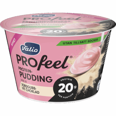 Valio PROfeel® proteinpudding 180 g jordgubb-vit choklad laktosfri