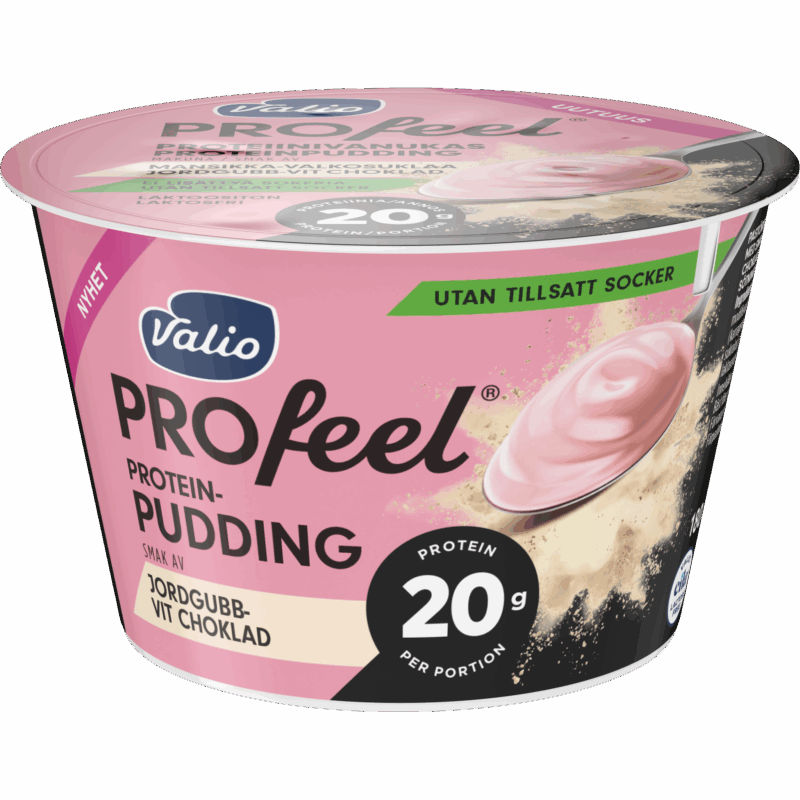 Valio PROfeel® proteinpudding 180 g jordgubb-vit choklad laktosfri