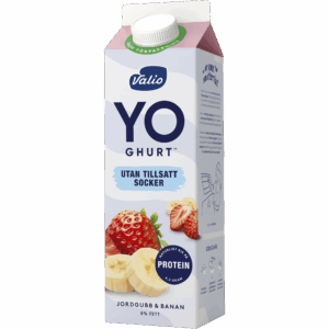 Valio YO-ghurt™ utan tillsatt socker jordgubb & banan 1000 g