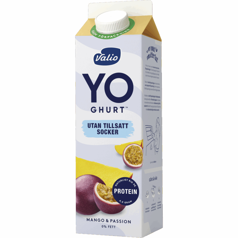 Valio YO-ghurt™ utan tillsatt socker mango & passionsfrukt 1000 g