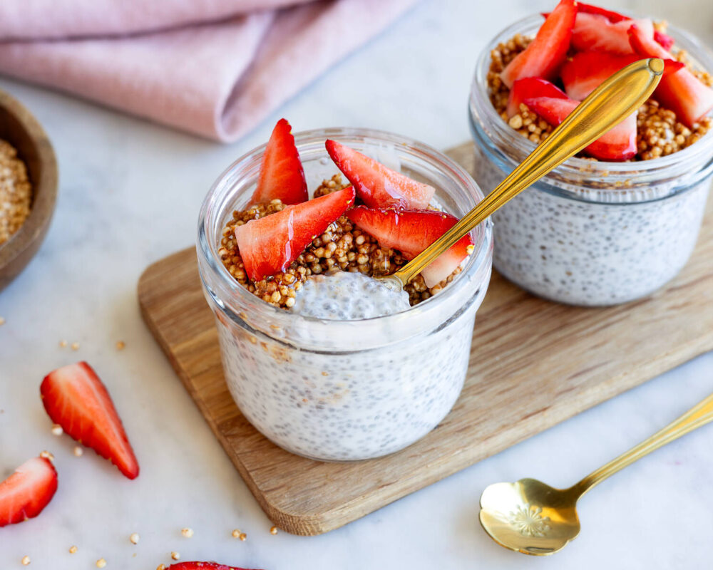 Vaniljchiapudding med quinoapuffar