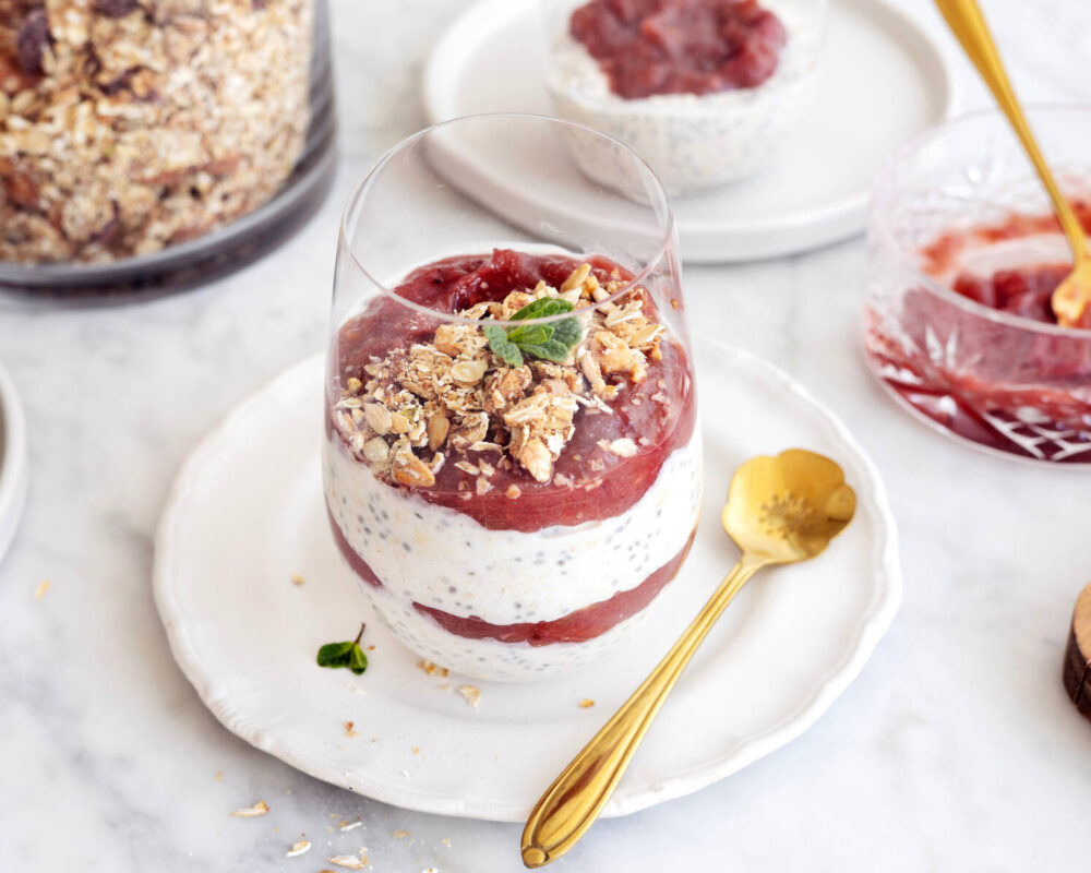 Overnight oats med rabarberkompott
