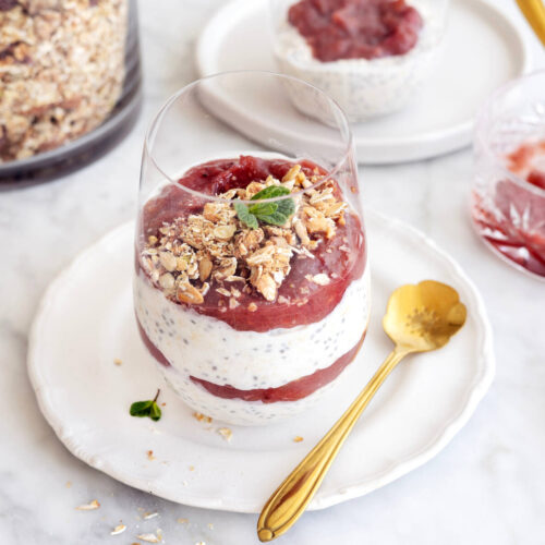Overnight oats med rabarberkompott