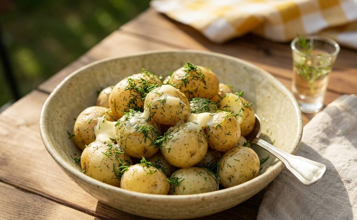 Smörslungad färskpotatis