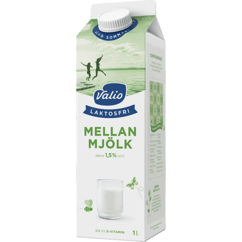 Valio Laktosfri mellanmjölkdryck 1,5% 1L