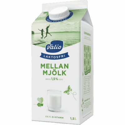 Valio Laktosfri mellanmjölkdryck 1,5% 1,5 L