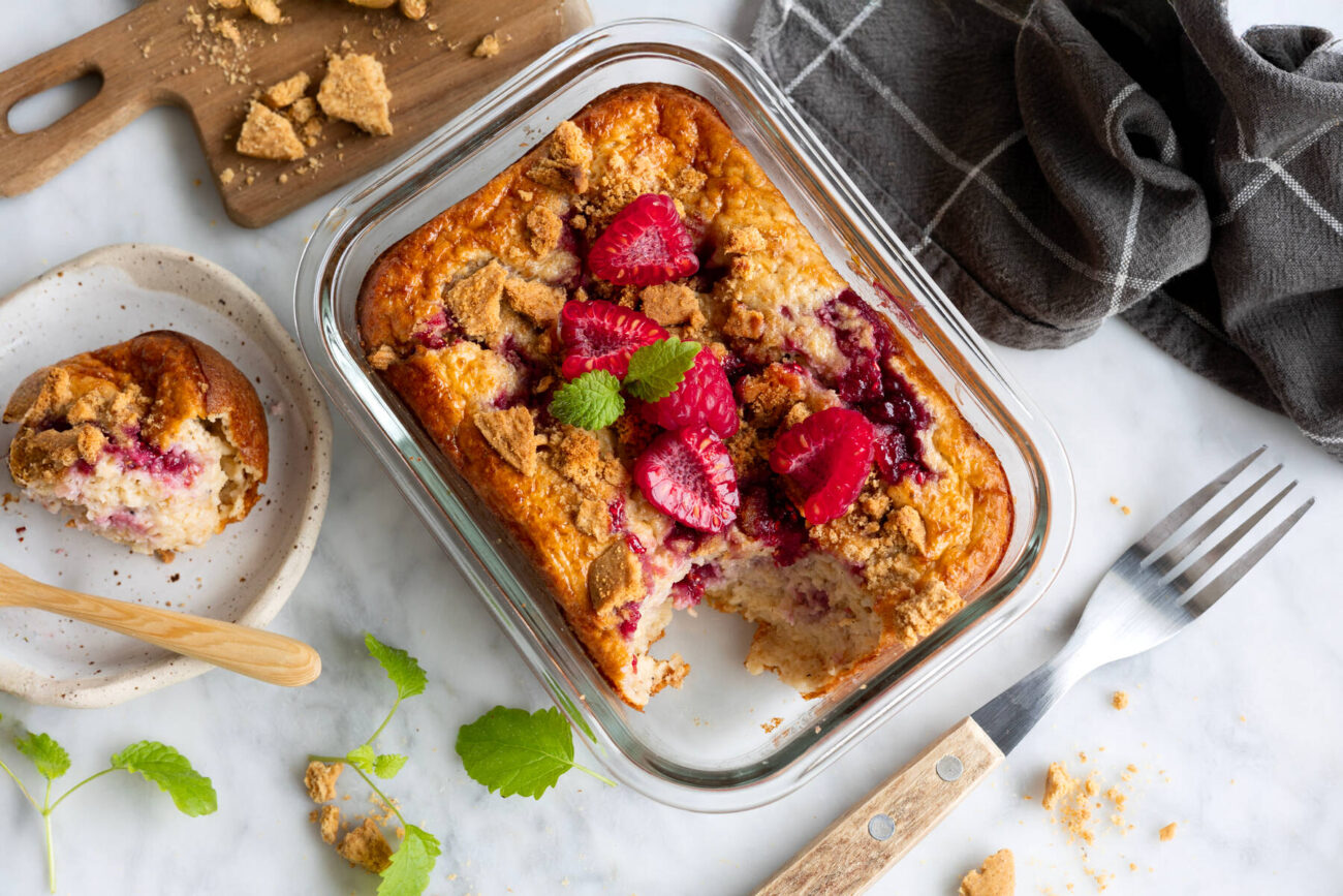 Baked oats med hallonsylt