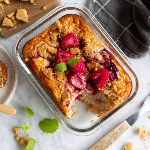 Baked oats med hallonsylt