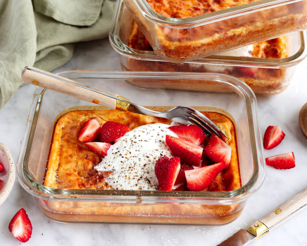 Ugnspannkaka med cottage cheese