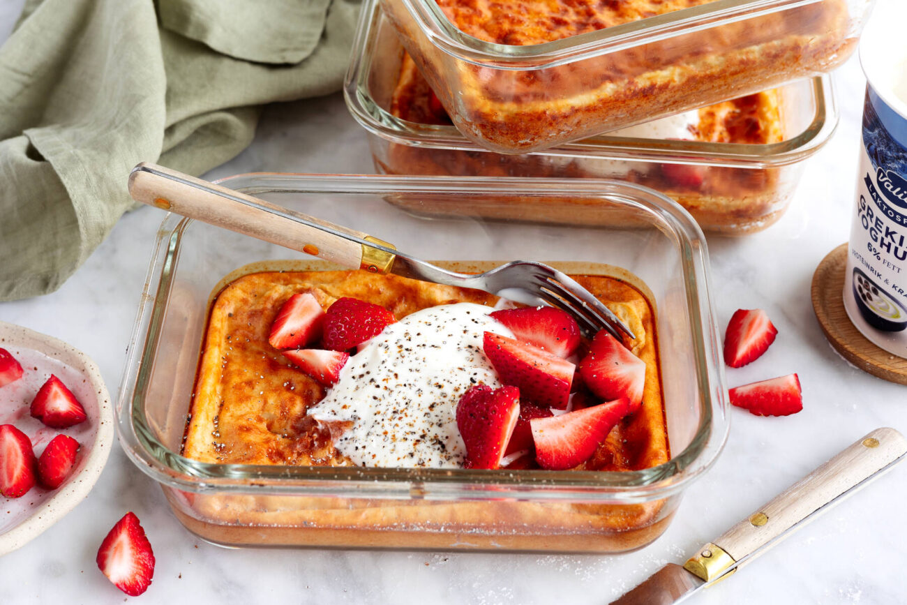 Ugnspannkaka med cottage cheese