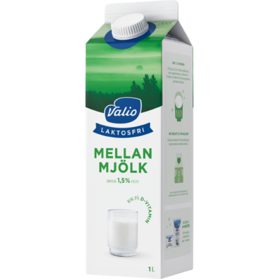 Valio Laktosfri mellanmjölkdryck 1,5% 1L