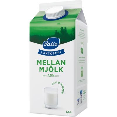 Valio Laktosfri mellanmjölkdryck 1,5% 1,5 L