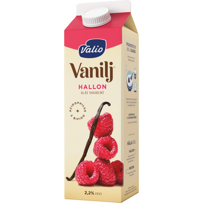 Valio Vanilj™ yoghurt hallon 1000 g