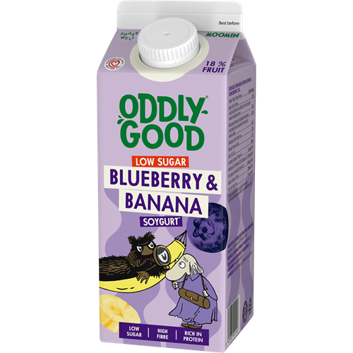 Oddlygood® vähäsokerinen Soygurt 750 g mustikka & banaani