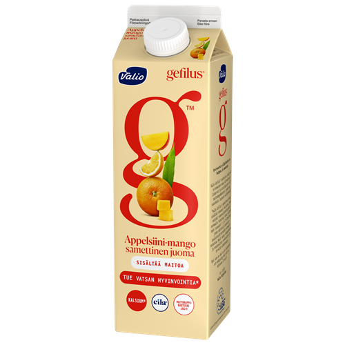 Valio Gefilus® samettinen juoma 1 l appelsiini-mango laktoositon