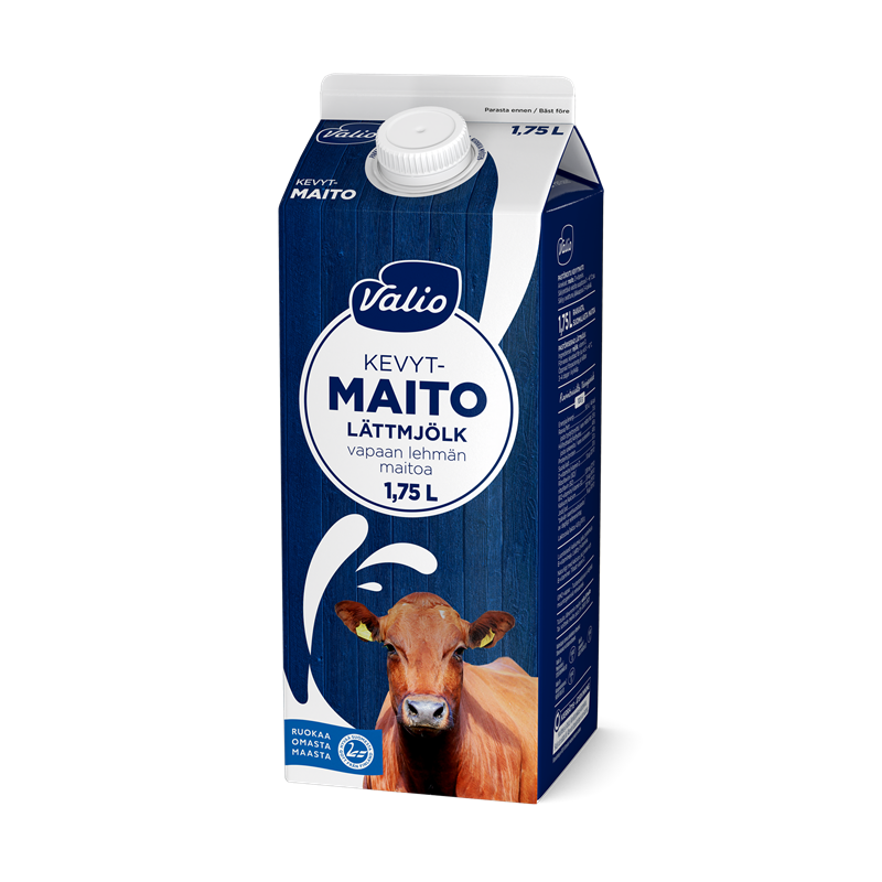 Valio vapaan lehmän kevytmaito 1,75 l