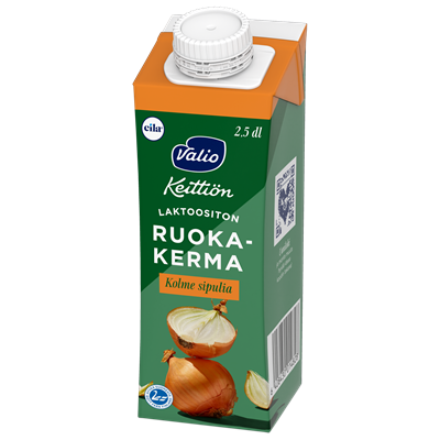 Valio Keittiön ruokakerma kolme sipulia UHT laktoositon 2,5 dl