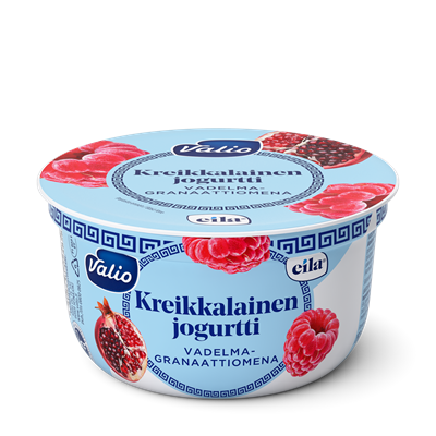Valio kreikkalainen jogurtti vadelma-granaattiomena laktoositon 150 g
