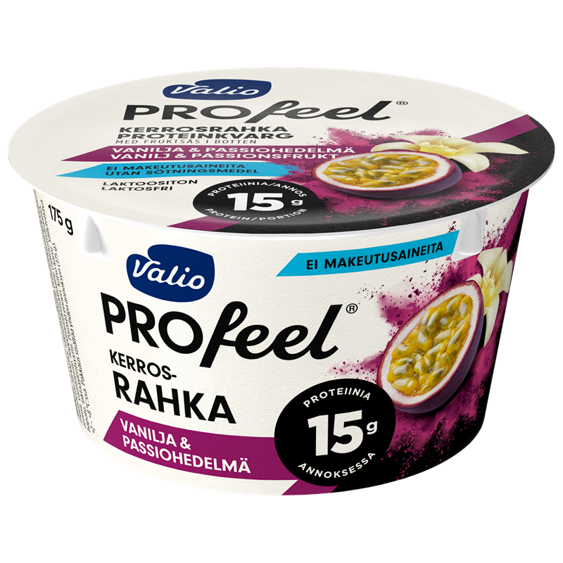 Valio PROfeel® kerrosrahka 175 g vanilja & passiohedelmä laktoositon