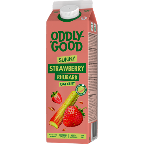 Oddlygood® havrebaserad gurt 1 kg jordgubb rabarber glutenfri