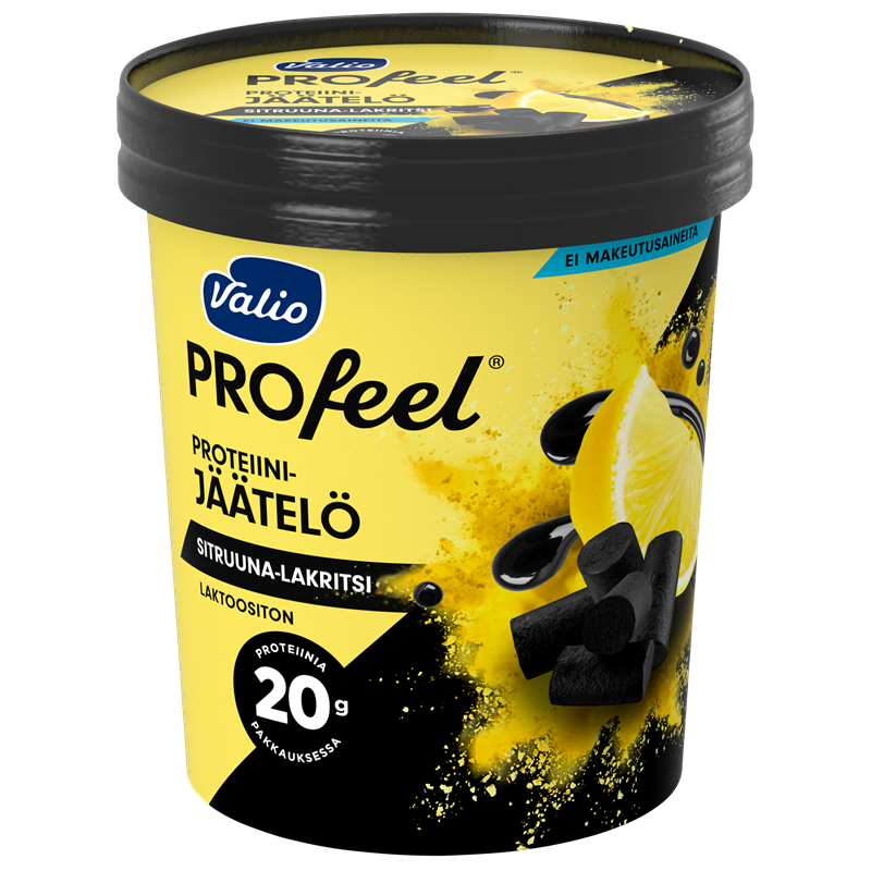 Valio PROfeel® proteiinijäätelö 480 ml sitruuna-lakritsi laktoositon