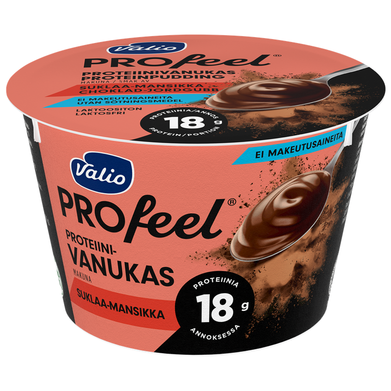 Valio PROfeel® proteiinivanukas 185 g suklaa-mansikka makeutusaineeton laktoositon
