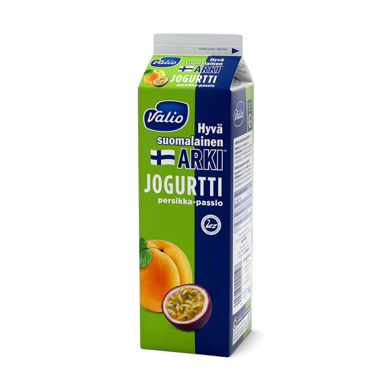 Valio Hyvä suomalainen Arki® jogurtti 1 kg persikka-passio