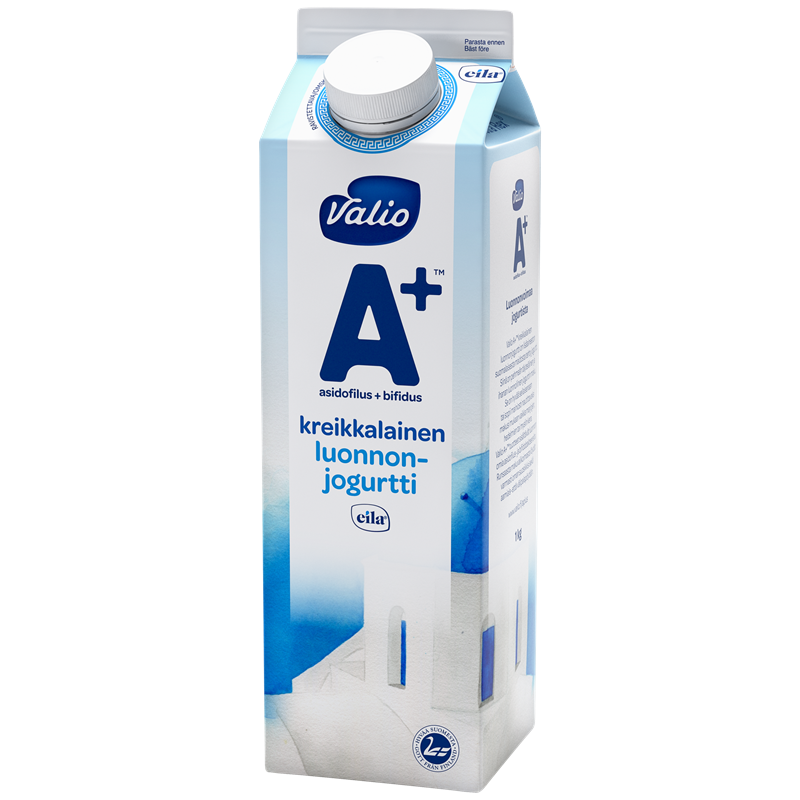 Valio A+™ kreikkalainen luonnonjogurtti maustamaton laktoositon 1 kg