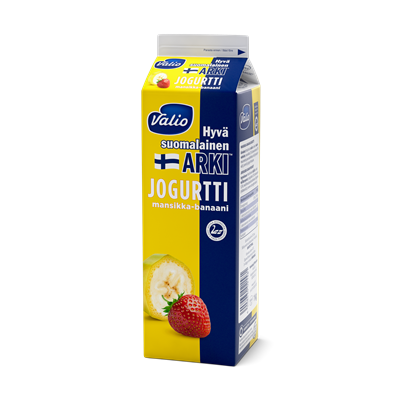 Valio Hyvä suomalainen Arki® jogurtti mansikka-banaani 1 kg