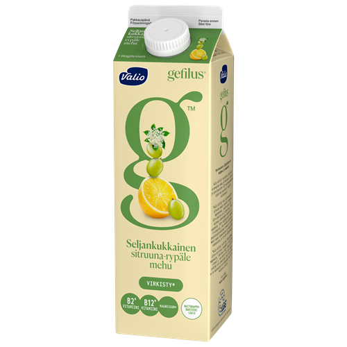 Valio Gefilus® sitruuna-rypälemehu 1 l seljankukkainen+magnesium