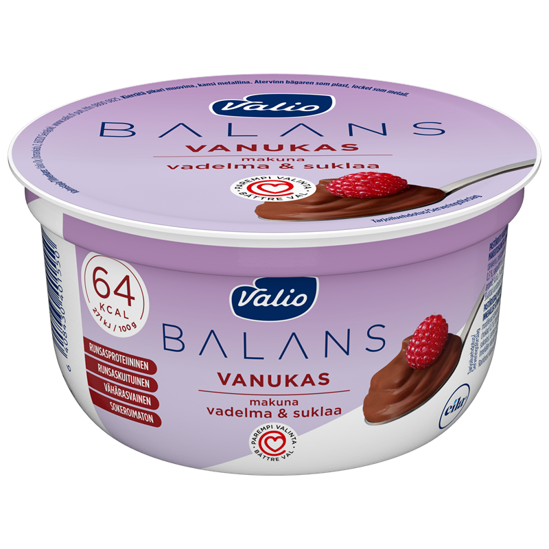 Valio Balans vanukas vadelma-suklaa laktoositon 150 g